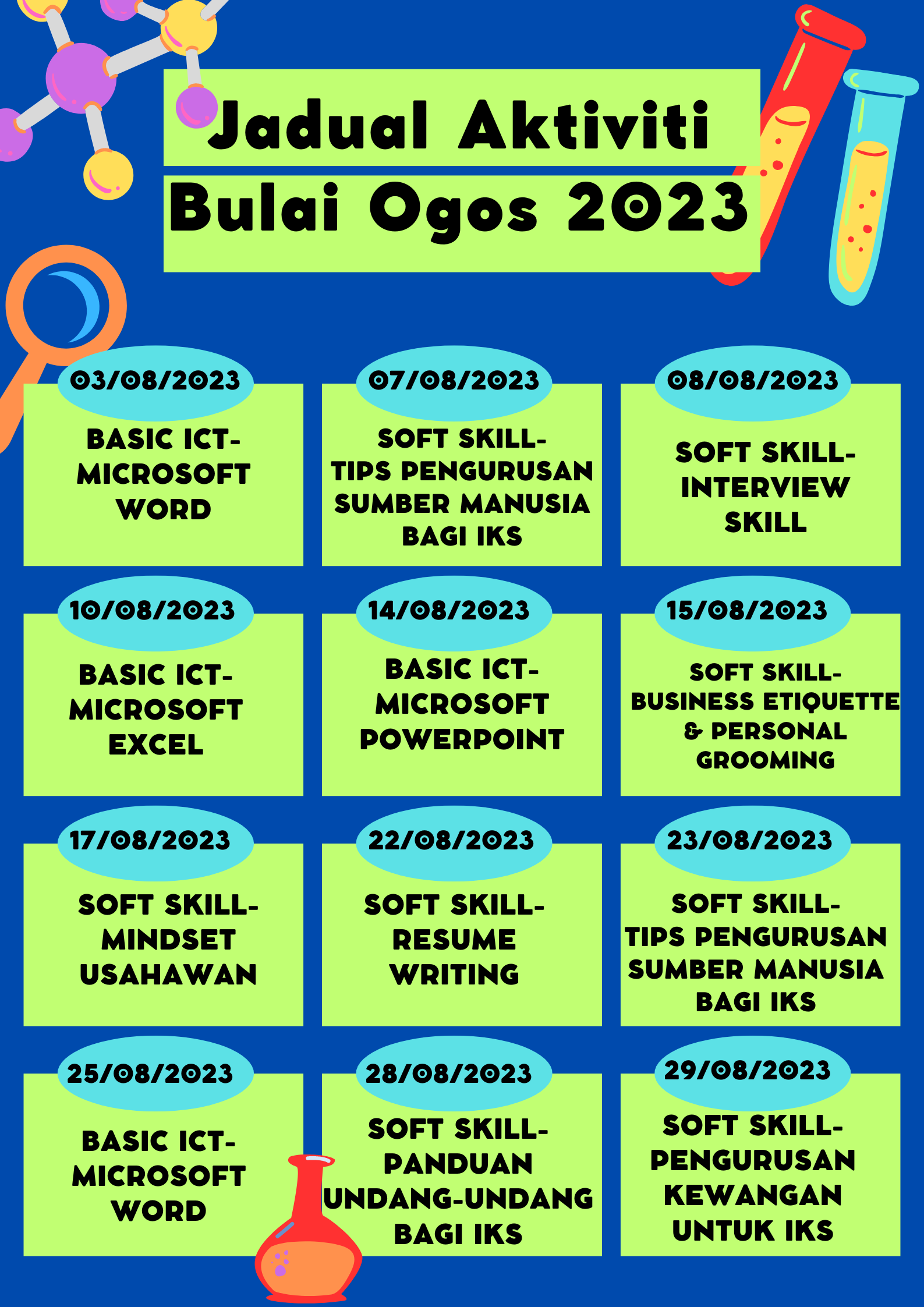 Jadual Aktiviti Bulai Ogos 2023 2